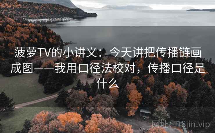 菠萝TV的小讲义:今天讲把传播链画成图——我用口径法校对,传播口径是什么 菠萝TV的小讲义:今天讲把传播链画成图——我用口径法校对,传播口径是什么